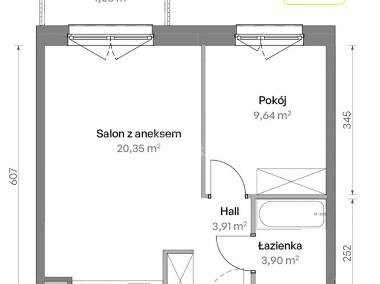 2 pokoje, 37,8m2, Targówek, 1 piętro z balkonem-1