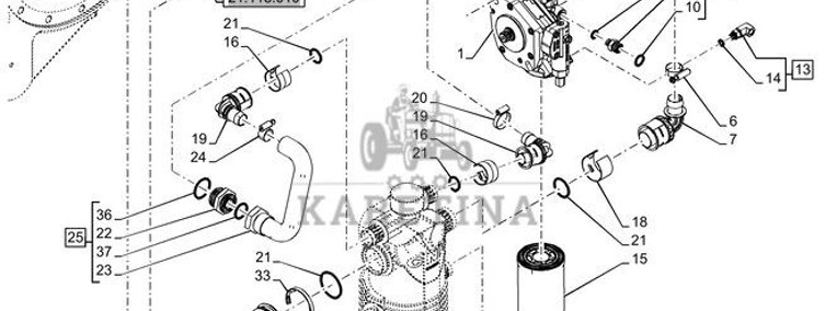 New Holland T6090 T6070 Wąź 25.4mm id x 185.8mm l 84492924-1