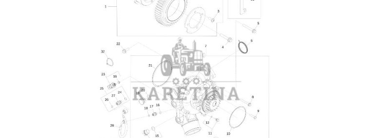 John Deere 9470RX - Pompa wodna DZ106318 (Silnik)-1