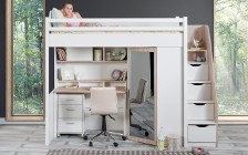Łóżko piętrowe z szafą biurko komoda ZESTAW COMPACT ROOM