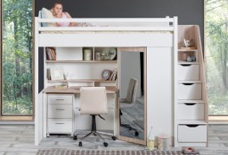 Łóżko piętrowe z szafą biurko komoda ZESTAW COMPACT ROOM
