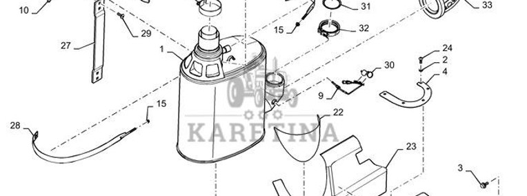 New Holland T6090 T6070 Tłumik 84325387-1