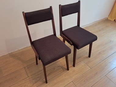 Krzesła drewniane z obiciem (2 szt.), Vintage, do sprzedania-1