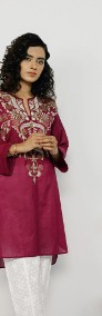 Nowa tunika indyjska kurti kameez bawełna fiolet hippie boho orient S 36 M 38-3