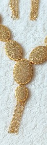 Nowy komplet biżuterii arabskiej kolczyki naszyjnik złoty kolor kwiaty boho -4