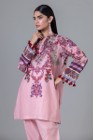 Lużna tunika XXL 44 3XL 46 różowa bawełna kameez floral kwiaty etno boho