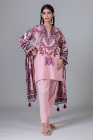 Lużna tunika XXL 44 3XL 46 różowa bawełna kameez floral kwiaty etno boho-2