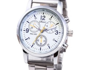 Zegarek Męski Kwarcowy Srebrny-1
