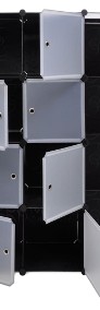 vidaXL Szafa modułowa z 9 przegrodami, 37x115x150 cm, czarno-biała240497-3