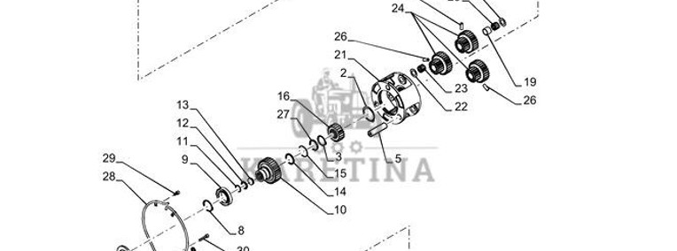 New Holland T6070 Koło słoneczne 33t, 14t 47874445-1