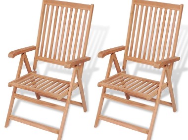 vidaXL Rozkładane krzesła ogrodowe, 2 szt., lite drewno tekowe 43029-1