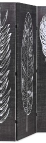 vidaXL Składany parawan, 120x170 cm, motyw piór, czarno-biały245889-3
