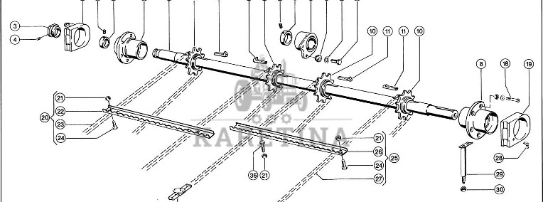 Claas Lexion 580 ŁAŃCUCH TRANSPORTOWY LE 0007536911 (Kanał wciągający; wałek górny)-1
