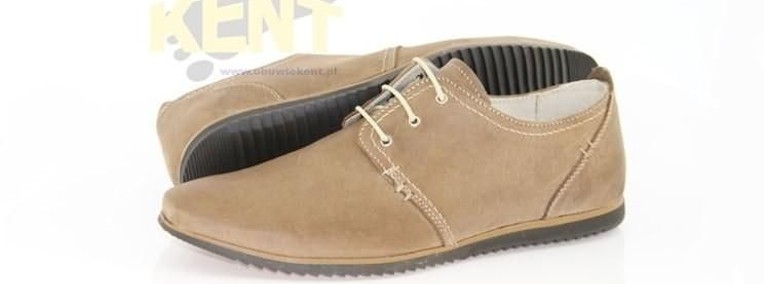 Kent 209 Męskie brązowe wygodne buty ze skóry, do pracy, na codzień-1