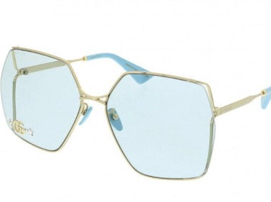 Niebieskie okulary przeciwsłoneczne Gucci GG0817S 004 gwiazdka kryształki złote -1