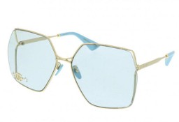 Niebieskie okulary przeciwsłoneczne Gucci GG0817S 004 gwiazdka kryształki złote 