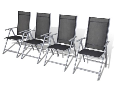 vidaXL Składane krzesła ogrodowe, 4 szt., aluminium 40792-1