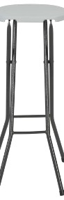 vidaXL Składane stołki barowe, 2 szt., HDPE i stal, białe 44562-4