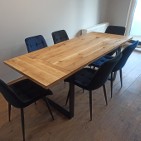 Dębowy stół z dostawkami - Nowoczesny drewniany loft lity