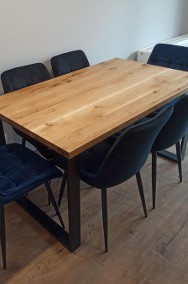 Dębowy stół z dostawkami - Nowoczesny drewniany loft lity-2