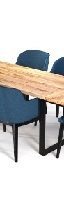 Dębowy stół z dostawkami - Nowoczesny drewniany loft lity-3