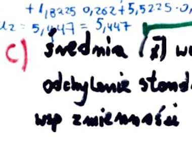 "Miary klasyczne, momenty, miary rozproszenia" - Zestaw rozwiązań. Poziom studia-2