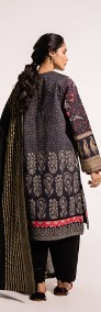 Tunika orientalna 4XL 48 5XL 50 czarna chusta kwiaty indyjska Bollywood kameez-3