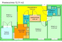 Mieszkanie Lea 3-pokojowe, 72,71 m2, wysoki parter