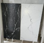 Płytki podłogowe ścienne marmur biały i czarny Marmo white, black 120x60 Cerrad