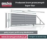 Super Star - brama przesuwna z poziomymi pasami blachy, bez prześwitu