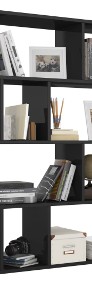 vidaXL Przegroda/regał na książki, wysoki połysk czarny, 110x24x110 cm800367-3