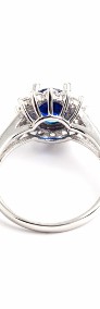 Nowy pierścionek srebrny kolor niebieska cyrkonia białe cyrkonie retro-3