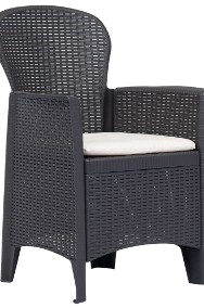 vidaXL Krzesła ogrodowe z poduszkami, 2 szt., brązowe, plastikowe 45600-2