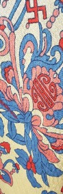 Nowy lekki szal tkany z wełną orientalny niebieski czerwony kwiaty elegancki-3