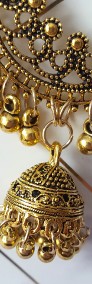 Kolczyki boho złoty kolor łezki krople orient dzwonki bohemian hippie indyjskie-3