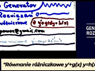 Równanie różniczkowe y'+g(x) y=h(x)" - Rozwiązanie zadania. #Matematyka #Wyższa-1