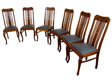 Krzesła stylowe dębowe zabytkowe antyki 6 krzeseł sześć-1