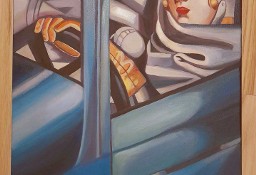 Tamara Łempicka w zielonym Bugatti 35 na 50 cm