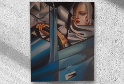 Tamara Łempicka w zielonym Bugatti 35 na 50 cm