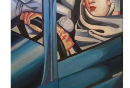 Tamara Łempicka w zielonym Bugatti 35 na 50 cm