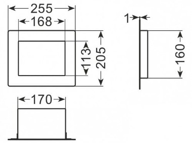 Wrzutka koszowa do zabudowy DZ-OPNK, 255x205mm-2