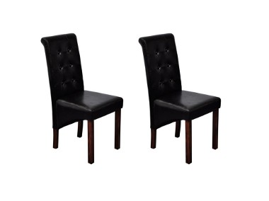 vidaXL Krzesła stołowe, 2 szt., czarne, sztuczna skóra60623-1