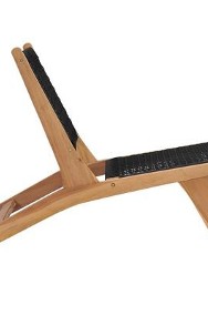 vidaXL Krzesło z podnóżkiem, lite drewno tekowe i sznurekSKU:49368-3