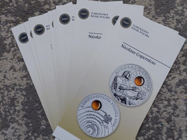 Foldery w języku angielskim do monety M.Kopernik-1
