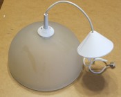 Lampa wisząca na kablu 80 cm, matowy szklany klosz w kształcie fragmentu kuli