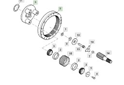 John Deere 6230 6250 - przekładnia planetarna satelity R153611
