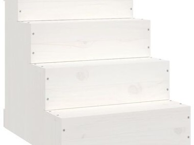 vidaXL Schody dla zwierząt, białe, 40x49x47 cm, lite drewno sosnoweSKU:822467-1