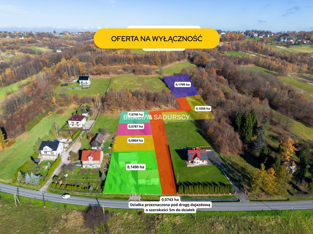 Działki z widokiem na las Leńcze Gm. Kalwaria, małopolskie