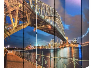 vidaXL Składany parawan, 228x170 cm, motyw Mostu Portowego w Sydney245868-1