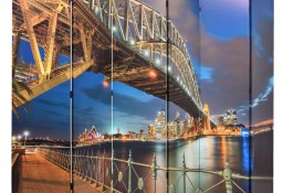 vidaXL Składany parawan, 228x170 cm, motyw Mostu Portowego w Sydney245868